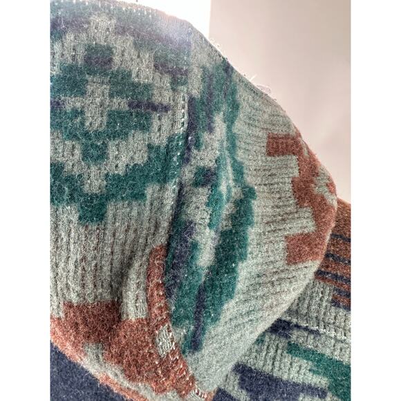 Vintage Woolrich Woman Southwestern Aztec Blanket Style Jacket Zip Hooded Medium - Picture 14 of 16